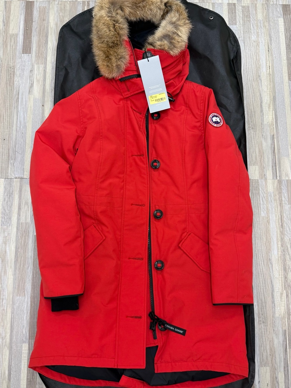 Canada Goose Rossclair Parka Red with Fur-Trimmed Hood